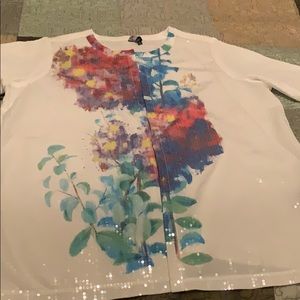 Women’s White Crinkle Spring Jacket with design.